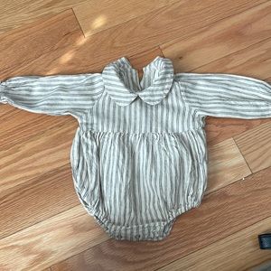 COPY - Rylee & Cru striped romper 6-12 mos.